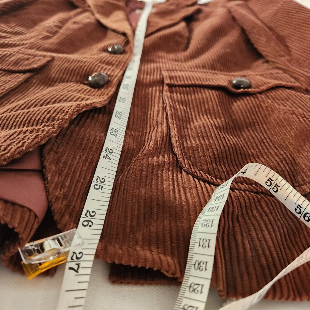 Vintage Monette Casuals Size 7 Brown Button up Corduroy Jacket - Picture 12 of 14